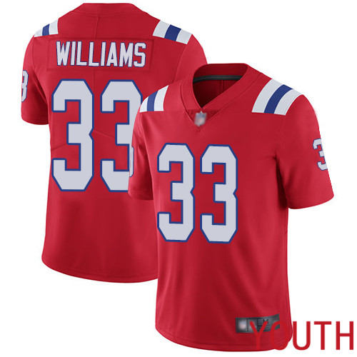 New England Patriots Football #33 Vapor Limited Red Youth Joejuan Williams Alternate NFL Jersey